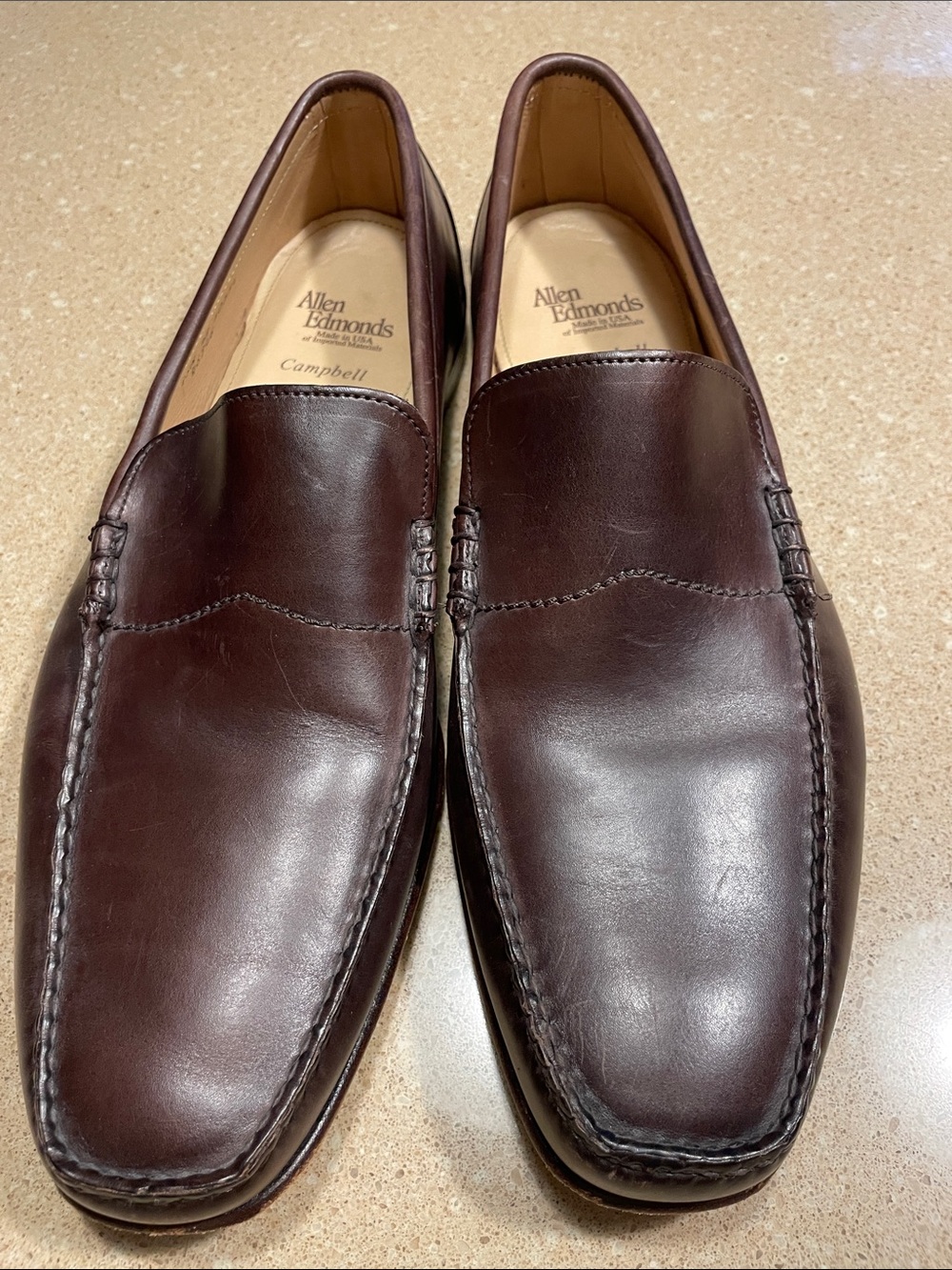 Allen Edmonds Brown Leather Slip-On Loafers